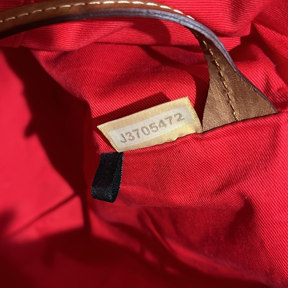 Dooney & Bourke O-ring Red & White Leather Big Shopper Tote - Picture 3 of 16